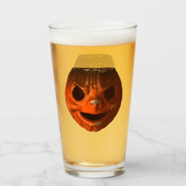 Retro Creepy Halloween  pompoen gezicht Glas
