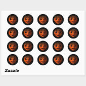 Retro Creepy Halloween pompoen gezicht Ronde Sticker (Vel)