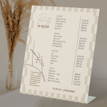 Retro Crème Beige Prijslijst Kapsalon Spa