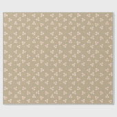 Retro Crème & Gouden Daisy Bloem Cadeaupapier (Vlak)