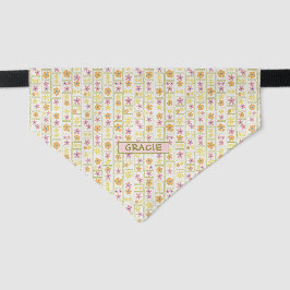 Retro Crème Patchwork Bloemstuk Aangepaste Medium