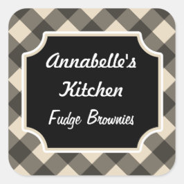 Retro Crème Zwarte Keuken Stickers