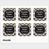 Retro Crème Zwarte Keuken Stickers (Vel)