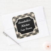 Retro Crème Zwarte Keuken Stickers (Envelop)