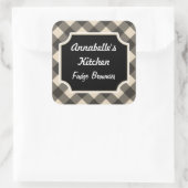 Retro Crème Zwarte Keuken Stickers (Tas)