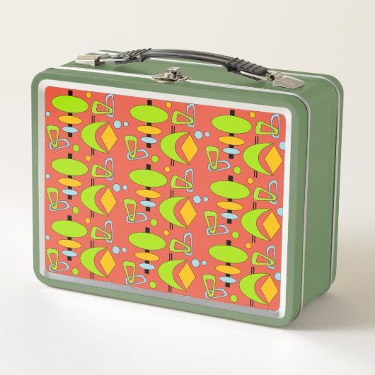 Retro Crescent Totem Shapes Metal Lunch Box (Voorkant)