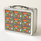 Retro Crescent Totem Shapes Metal Lunch Box (Achterkant)