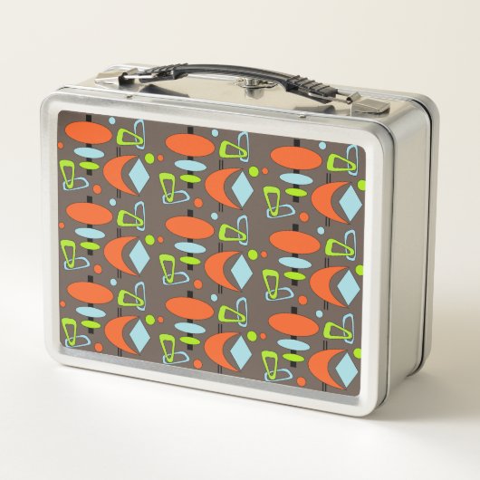 Retro Crescent Totem Shapes Metal Lunch Box (Achterkant)