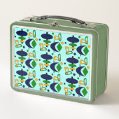 Retro Crescent Totem Shapes Metal Lunch Box (Voorkant)