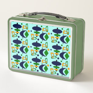 Retro Crescent Totem Shapes Metal Lunch Box