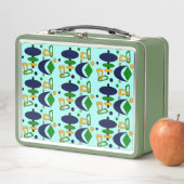 Retro Crescent Totem Shapes Metal Lunch Box (In situ)