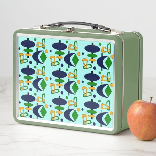 Retro Crescent Totem Shapes Metal Lunch Box (In situ)