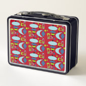Retro Crescent Totem Shapes Metal Lunch Box (Achterkant)