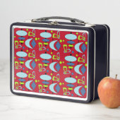 Retro Crescent Totem Shapes Metal Lunch Box (In situ)