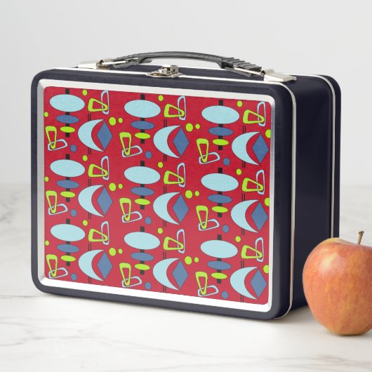 Retro Crescent Totem Shapes Metal Lunch Box (In situ)