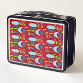 Retro Crescent Totem Shapes Metal Lunch Box (Voorkant)