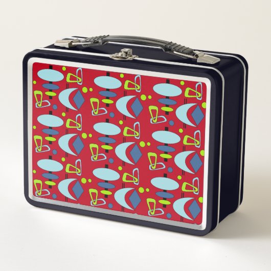 Retro Crescent Totem Shapes Metal Lunch Box (Voorkant)