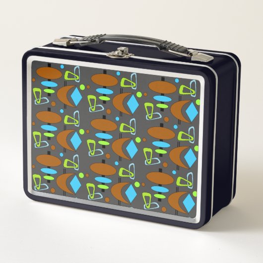 Retro Crescent Totem Shapes Metal Lunch Box (Voorkant)