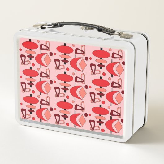 Retro Crescent Totem Shapes Metal Lunch Box (Achterkant)