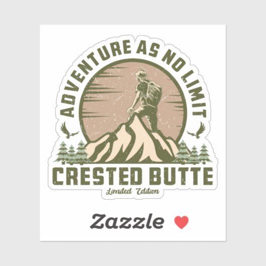 Retro Crested Butte Hike Sunset T-shirt Sticker (Vel)