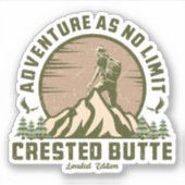 Retro Crested Butte Hike Sunset T-shirt Sticker (Voorkant)