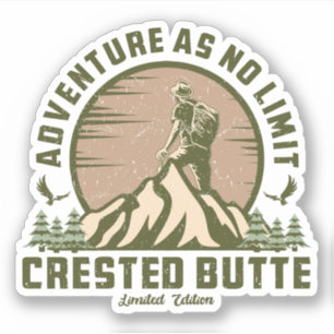 Retro Crested Butte Hike Sunset T-shirt Sticker