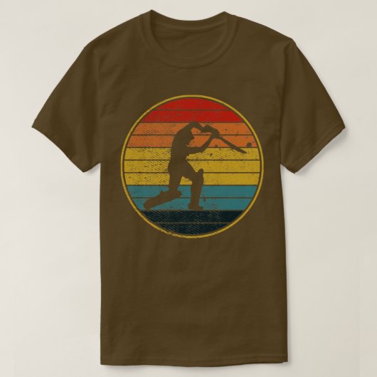 Retro Cricket Cricket Player T-shirt (Design voorkant)