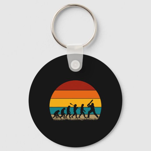Retro Cricket Evolution - Grappig Cricket  Sleutelhanger (Voorkant)