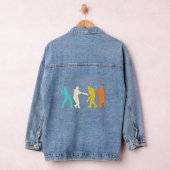 Retro Cricket Player  Cricketer Sport Gamed Denim Jacket (Hangar)