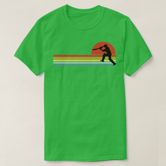 Retro Cricket Player T-shirt (Design voorkant)