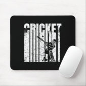 Retro Cricket Player Tter Design  Muismat (Met muis)
