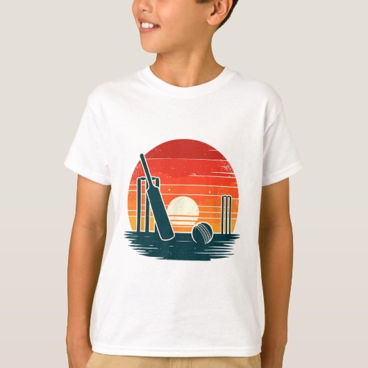 Retro Cricket T-cricketer Tsman-bowler T-shirt (Voorkant)