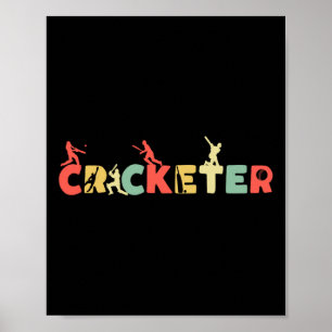Retro Cricket - Tsman Speler Club Scheidsrechter V Poster