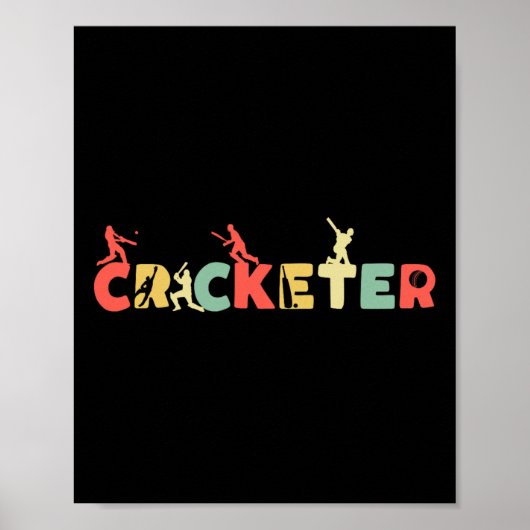 Retro Cricket - Tsman Speler Club Scheidsrechter V Poster (Voorkant)