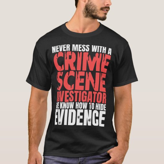 Retro Crime Scene Investigator T-shirt (Voorkant)