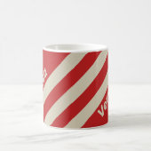 Retro Crimson Drie Strepen met Naam Koffiemok (Center)