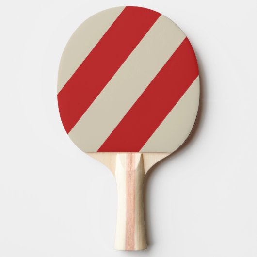 Retro Crimson Drie Vette Strepen Tafeltennisbatje (Voorkant)