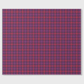Retro crimson red paars houndstooth plaid cadeaupapier (Vlak)