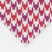 Retro crimson red paars houndstooth plaid fleece deken (Hoek)