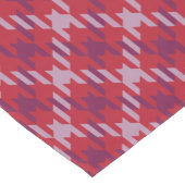 Retro crimson red paars houndstooth plaid korte tafelloper (Hoek)