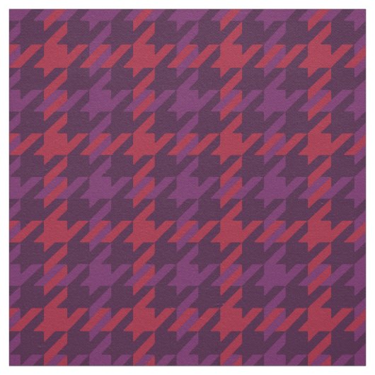 Retro crimson red paars houndstooth plaid stof (Swatch)