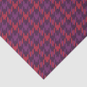 Retro crimson red paars houndstooth plaid tissuepapier (Detail)
