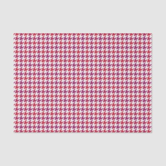 Retro crimson red paars houndstooth plaid tissuepapier (Voorkant)