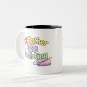 Retro Crochet Style Two-Tone Coffee Mug Tweekleurige Koffiemok (Voorkant links)