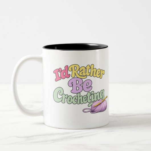 Retro Crochet Style Two-Tone Coffee Mug Tweekleurige Koffiemok (Links)