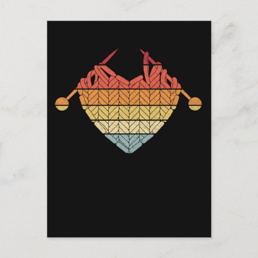 Retro Crochet Yarn Heart Hobby Crafting Love Briefkaart (Voorkant)