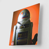 Retro Cropped Speelgoed Robot 02 Vierkante Klok (Hoek)