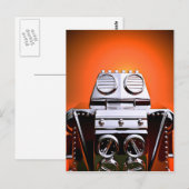 Retro Cropped Speelgoed Robot 04 Briefkaart (Voorkant / Achterkant)