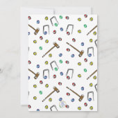 Retro Croquet Hand-geïllustreerde Preppy Verjaarda Kaart (Achterkant)