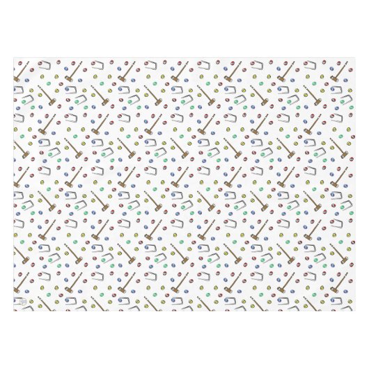 Retro Croquet Party Schattigee geïnspireerde pick Tafelkleed (Voorkant (Horizontaal))